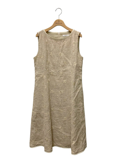 フォクシーブティック Dress Bloom 41264 ワンピース 42 ベージュ リネン 麻 フラワーモチーフ IT0J6BK0CSIK