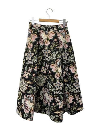 グレースコンチネンタル タックフレアジャガードスカート 0122421016 36 ブラック ITRN9KTX216Q