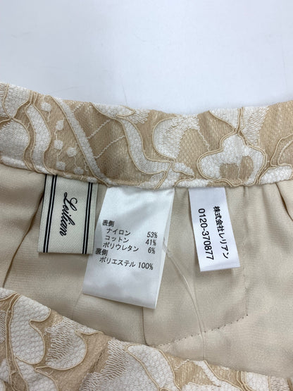 レリアン AV-0403177 RV24-90704AS スカート 11 ベージュ レース フラワーモチーフ レイヤード ITZAO64TI4NK