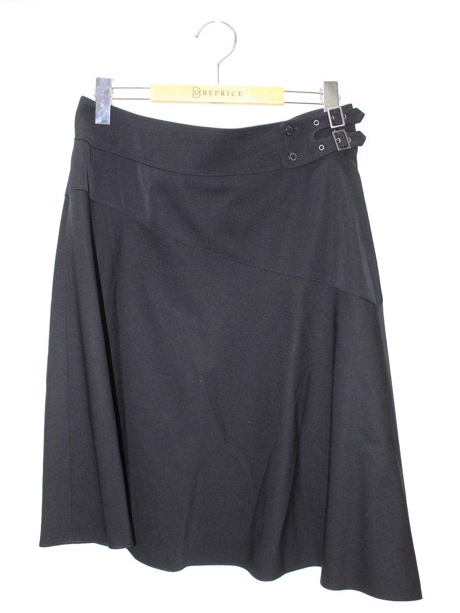 バーバリーロンドン FX075-669-09 スカート 42 ブラック ベルトデザイン アシンメトリー 三陽商会 ITG71KWC6L2C 【SALE】
