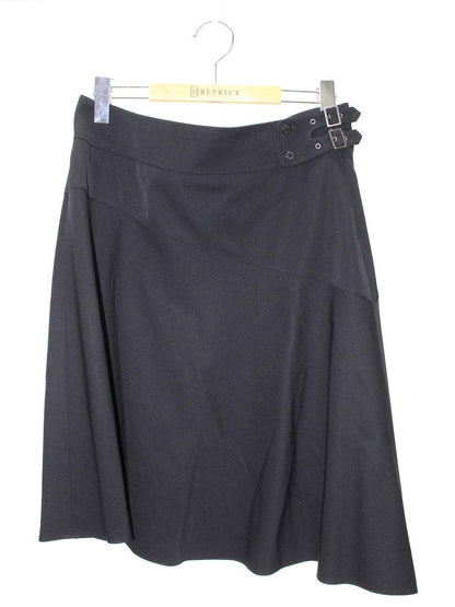 バーバリーロンドン FX075-669-09 スカート 42 ブラック ベルトデザイン アシンメトリー 三陽商会 ITG71KWC6L2C 【SALE】