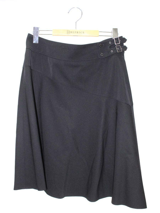 バーバリーロンドン FX075-669-09 スカート 42 ブラック ベルトデザイン アシンメトリー 三陽商会 ITG71KWC6L2C