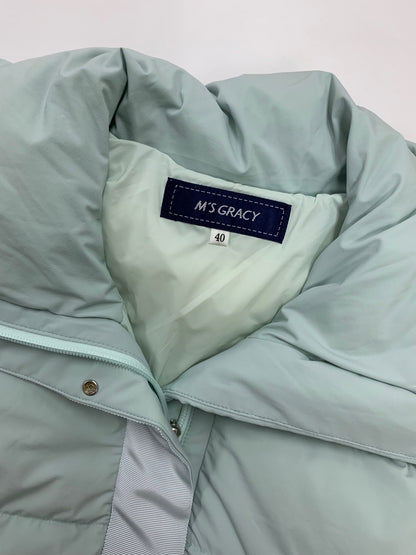 エムズグレイシー 419606 コート 40 ブルー パールワッペン フード IT5VQV5JBHV9