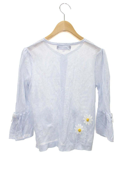 エムズグレイシー Margaret Motif Cardigan 918335 カーディガン 38 ブルー ITA6NVI3PCNK
