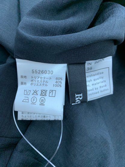 ルネ 5526030 ワンピース 36 ネイビー リネン リボン ティアード ITBT93KRNCXS