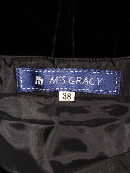 エムズグレイシー 927582 スカート 38 ブラック ベロア バルーン IT8JWH73R1A8 【SALE】