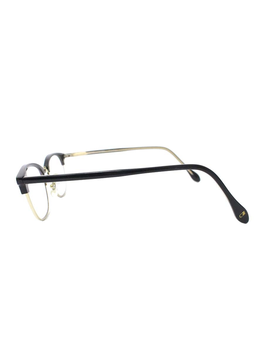 ユナイテッドアローズ LINDEN メガネ ブラック/ゴールド ブローフレーム ウェリントン ITFBJ6AQOVD8