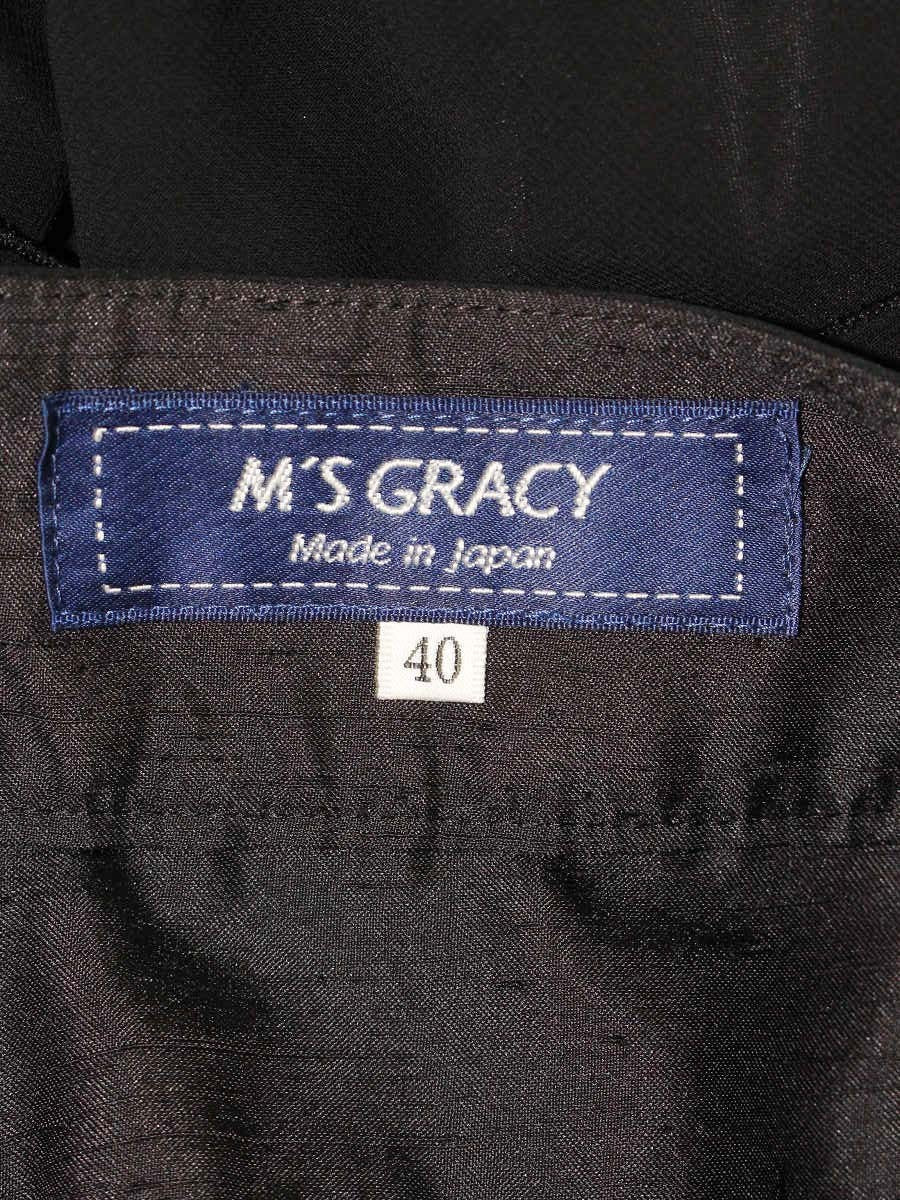 エムズグレイシー 017520 スカート 40 ブラック シフォン ティアード ITX3NCNZYR0Y