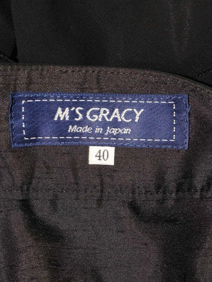 エムズグレイシー 017520 スカート 40 ブラック シフォン ティアード ITX3NCNZYR0Y