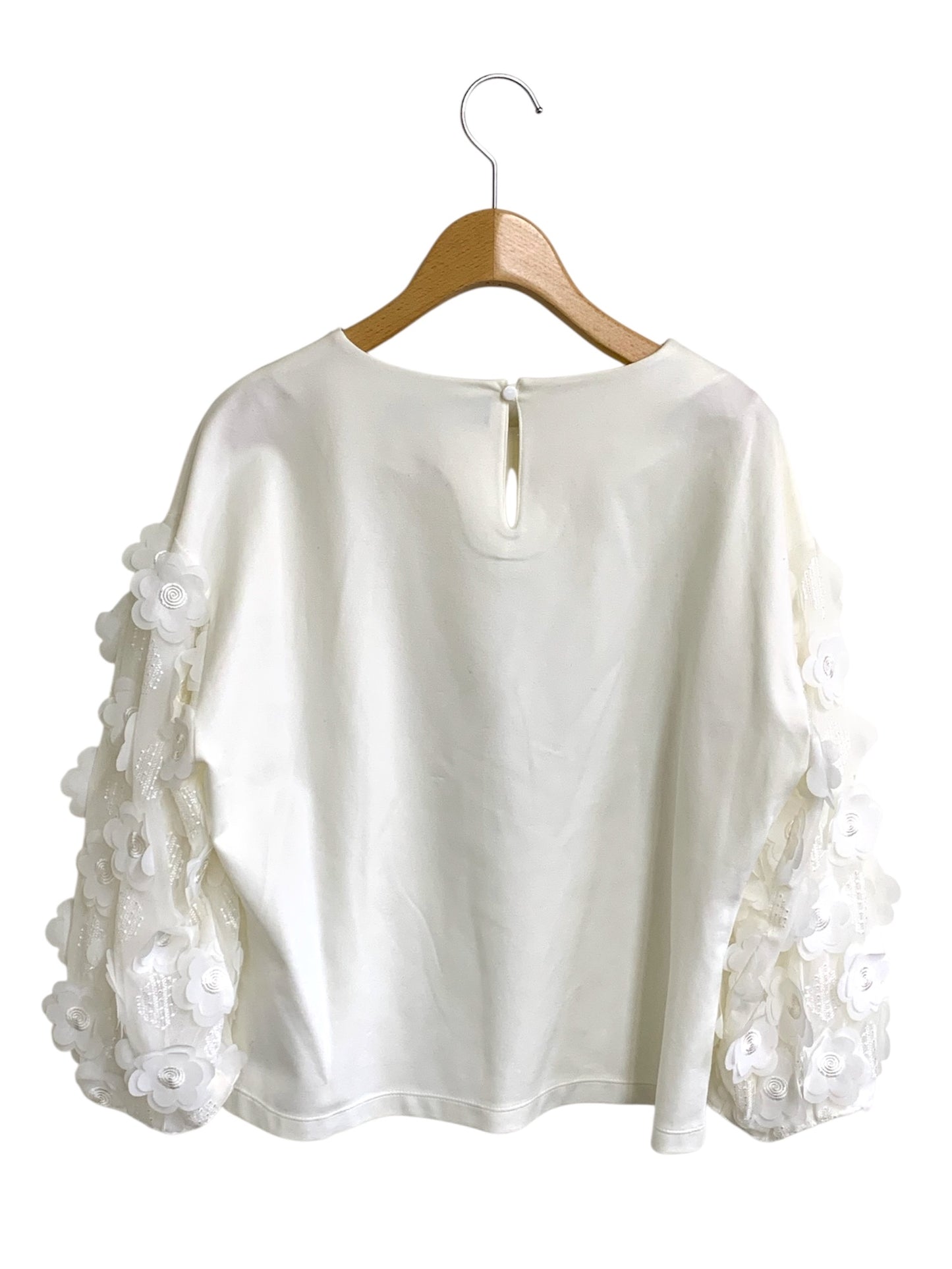 エムズグレイシー 015305 Tシャツ カットソー 40 ホワイト フラワーモチーフ ITA70KQ3VH6C