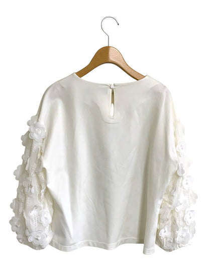 エムズグレイシー 015305 Tシャツ カットソー 40 ホワイト フラワーモチーフ ITA70KQ3VH6C
