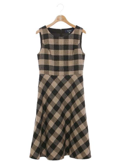 エムズグレイシー 211701 ワンピース 36 ブラウン クラシカルチェックジャンパースカート IT10ONUNP404