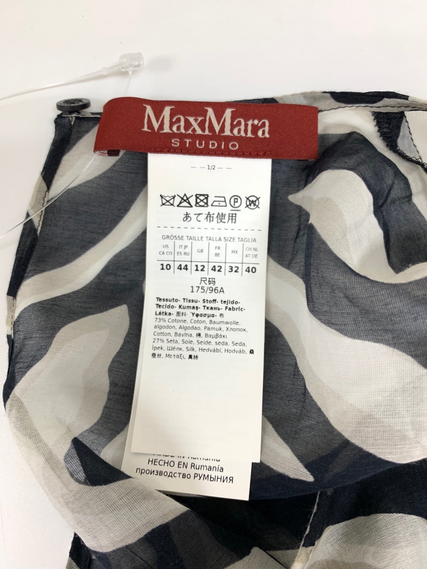 マックスマーラステュディオ 24162310226 ワンピース 44 ブラック シースルー ゼブラ IT8QSKE7LYW0