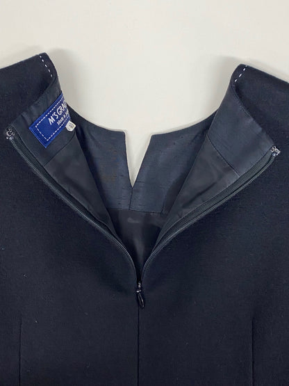 エムズグレイシー 011539 ワンピース 40 ブラック ステッチ ウール リボン IT3284FBDC2K