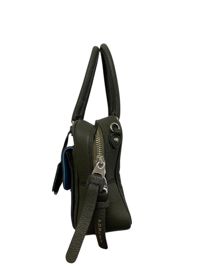 エーディーエムジェイ アールデコボストン ハンドバッグ カーキグリーン ショルダー 2way レザー モーツァルト スワロフスキー IT1VI8M7SM8G