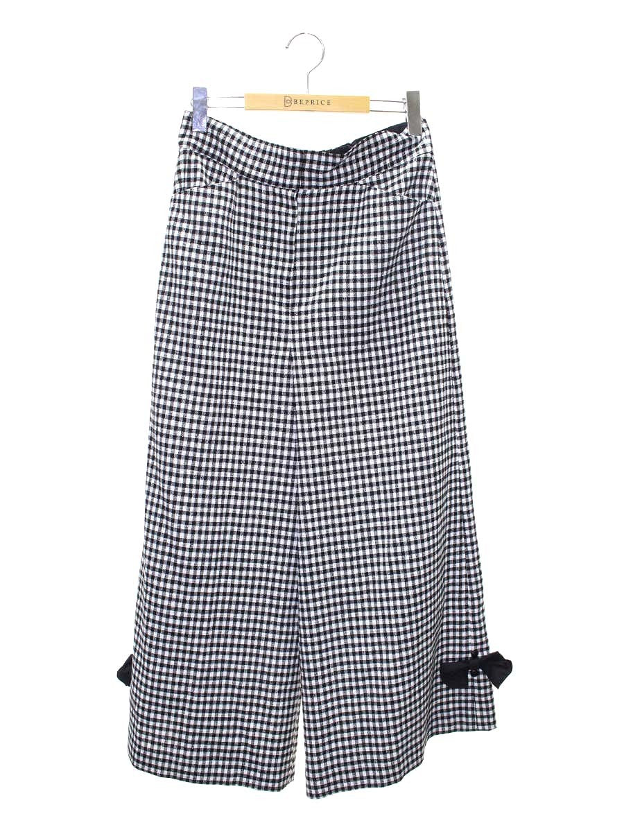 エムズグレイシー 416301 パンツ 38 ブラック ギンガムチェックワイドパンツ ITWHU4C9LZ00 【SALE】