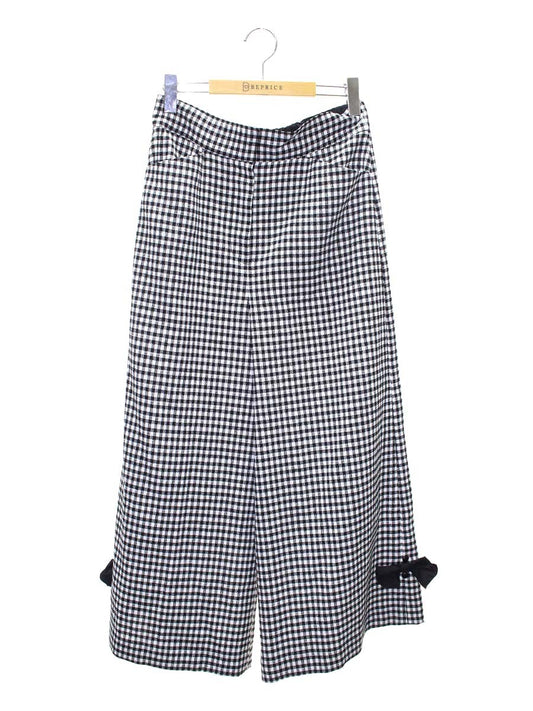 エムズグレイシー 416301 パンツ 38 ブラック ギンガムチェックワイドパンツ ITWHU4C9LZ00 【SALE】