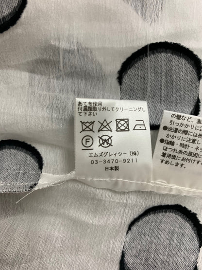 エムズグレイシー Dot Blouse 810325 シャツ ブラウス 38 ホワイト ITXR6CYPHWJS