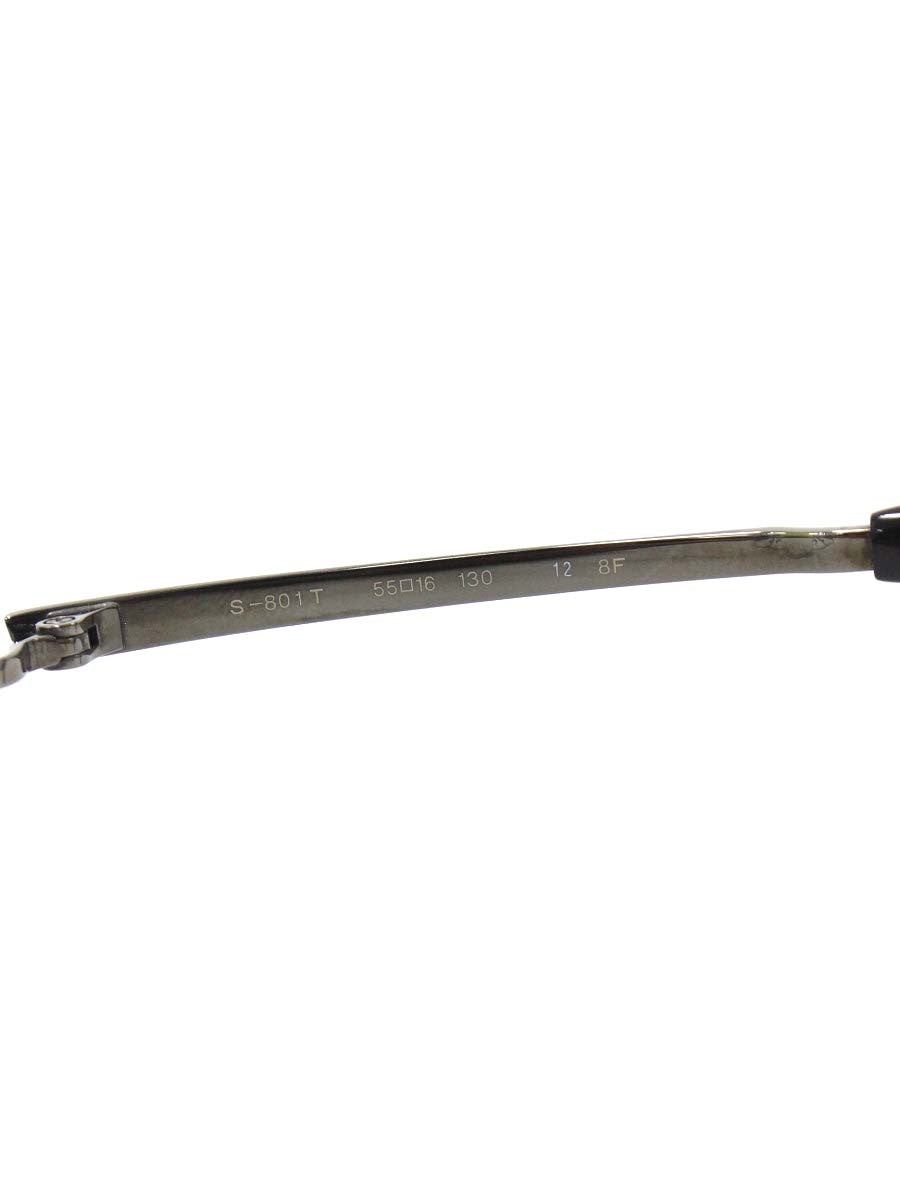 フォーナインズ S-801T メガネ ガンメタル/ブラック メタルフレーム ハーフリム スクエア ITW7G1K447BF