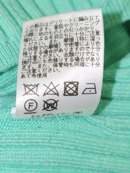 エムズグレイシー 018544 ニット セーター 38 グリーン ウール混 リボン IT40V058RNI4