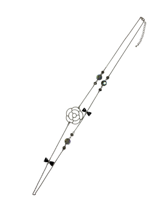 エムズグレイシー ネックレス シルバー カメリア リボン ストーン ITCNR8ZDISHX