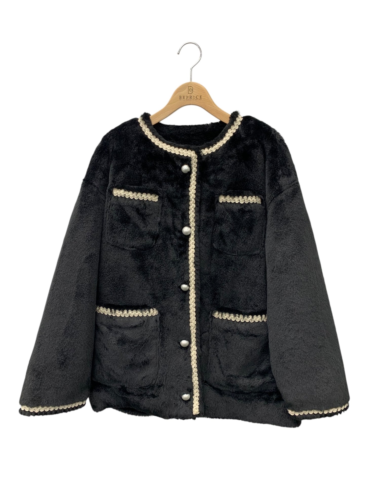 エムズグレイシー 396508 コート ブラック エコファー IT6GEPBU8YF4