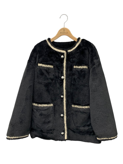 エムズグレイシー 396508 コート ブラック エコファー IT6GEPBU8YF4