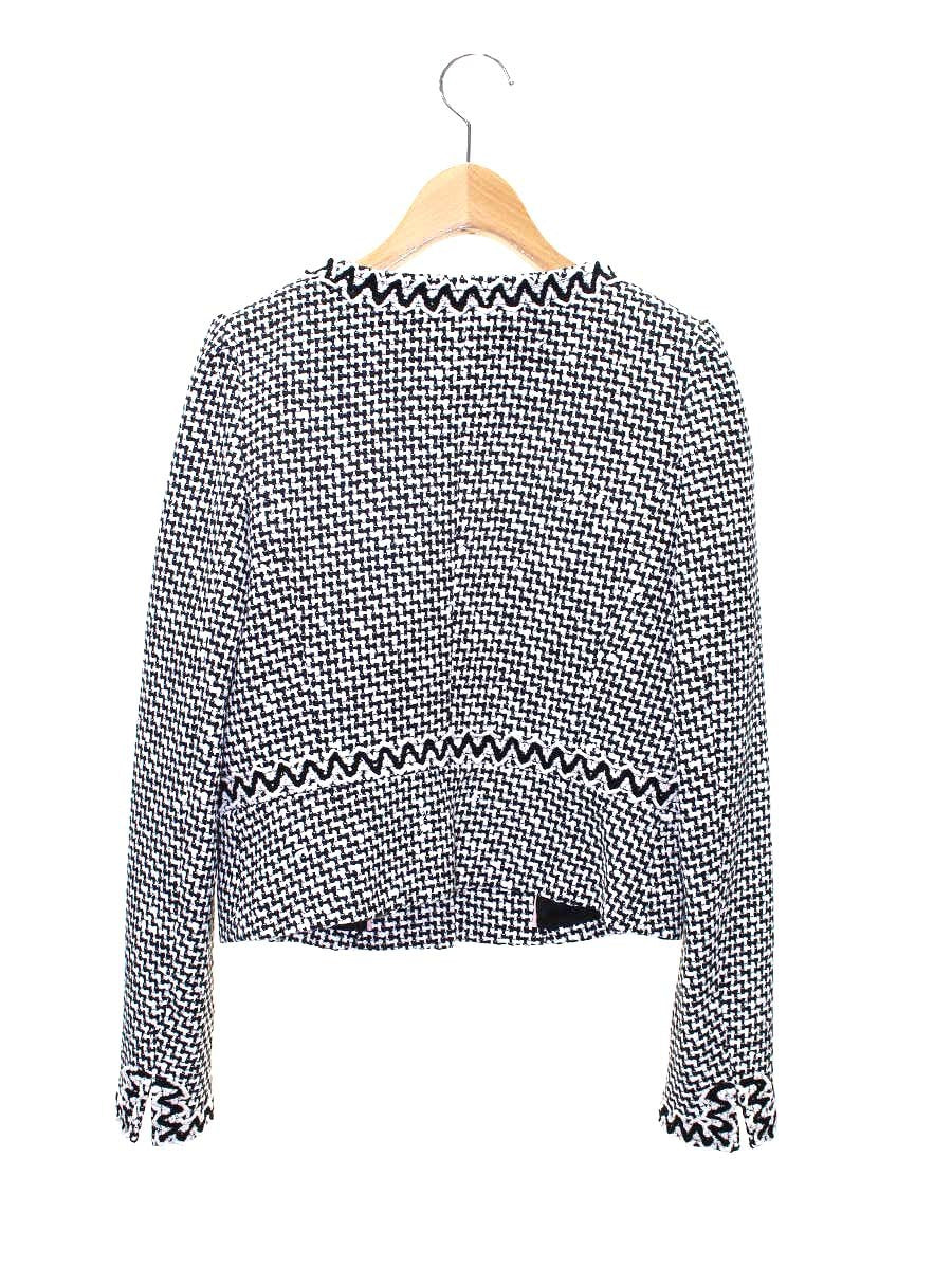 トゥービーシック LINTON W5E53-841-05 ノーカラージャケット 40 ホワイト リントン ツイード ITHS2S7HXD20