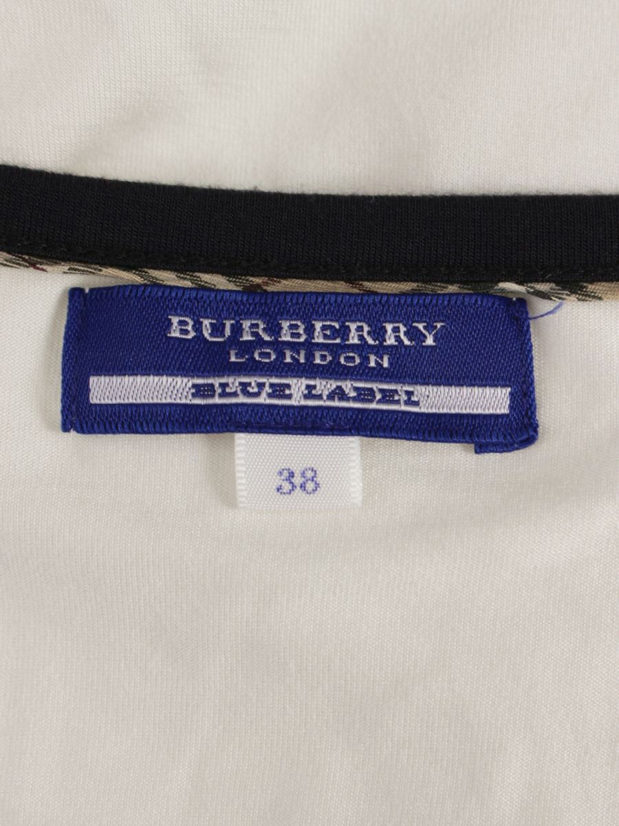 バーバリーブルーレーベル E1P75-550-02 カットソー 38 ホワイト ストレッチ ロゴ ITNPTQRN6ZFQ