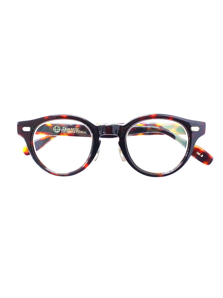 ドメスティックインターナショナル DI-1010 メガネ ブラウン セルフレーム フルリム ウェリントンシェイプ ITPF9GMU1GA6