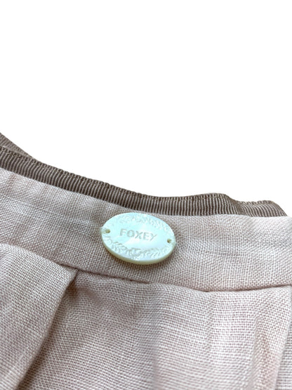 フォクシー 34196 スカート 40 ピンク ベルフラワー リネン ITEGPJCK7KKW 【SALE】
