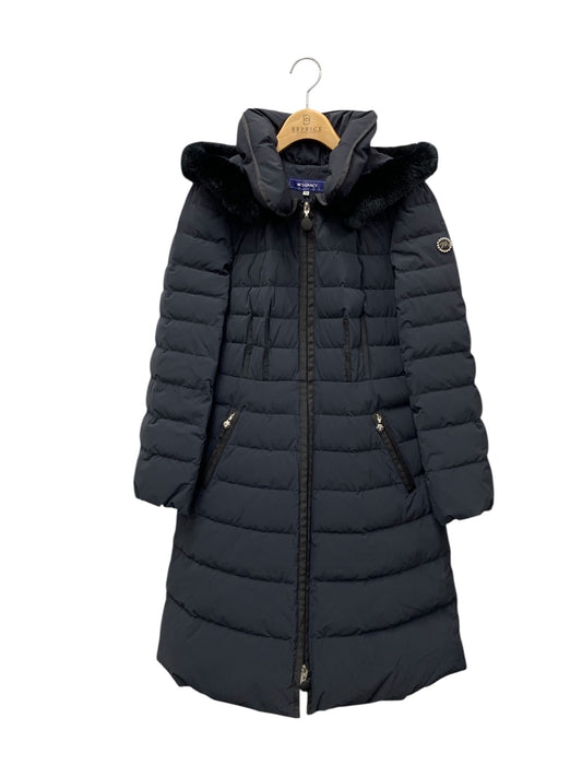 エムズグレイシー 819509 ダウンコート 38 ネイビー レッキスファー ダブルジップ 2way ITDK6VNDLB4P