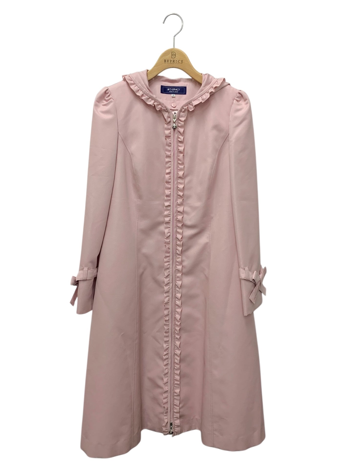 エムズグレイシー 419101 コート 40 ピンク プリントライナー付き フリル IT9UXMUBCXFZ