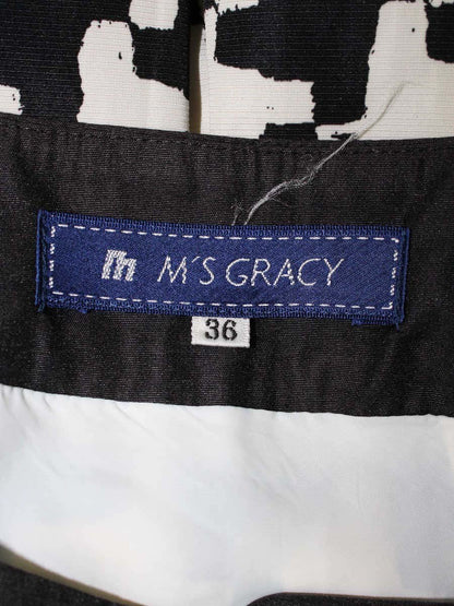 エムズグレイシー 127112 スカート 36 ブラック 千鳥格子 フレア ITIYT8VNT6OC