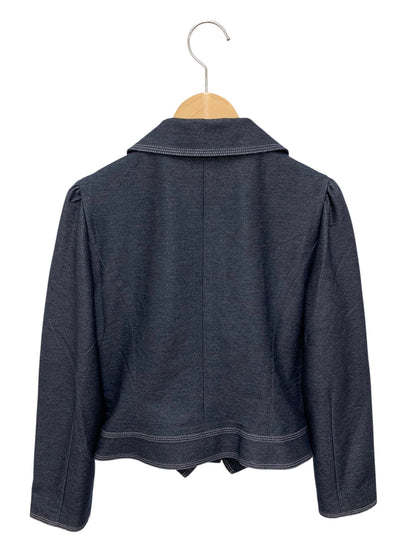 エムズグレイシー 314108 ジャケット 38 ネイビー フラワーボタン リボン ITGZ3KLLLQSC