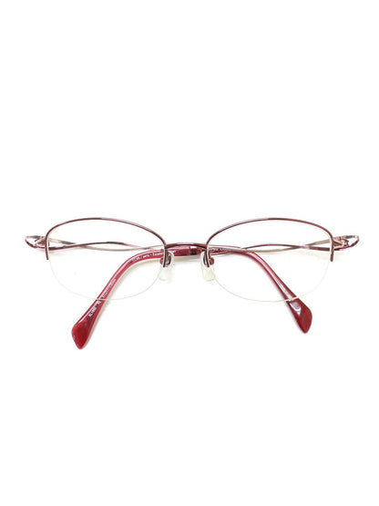 ラインアートシャルマン XL1650 メガネ レッド メタルフレーム ハーフリム オーバル ITJM9R8R7GBW 【SALE】