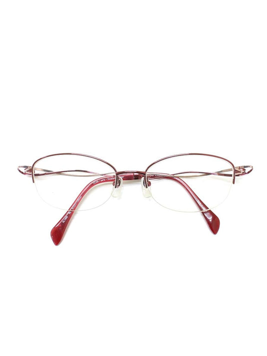 ラインアートシャルマン XL1650 メガネ レッド メタルフレーム ハーフリム オーバル ITJM9R8R7GBW 【SALE】