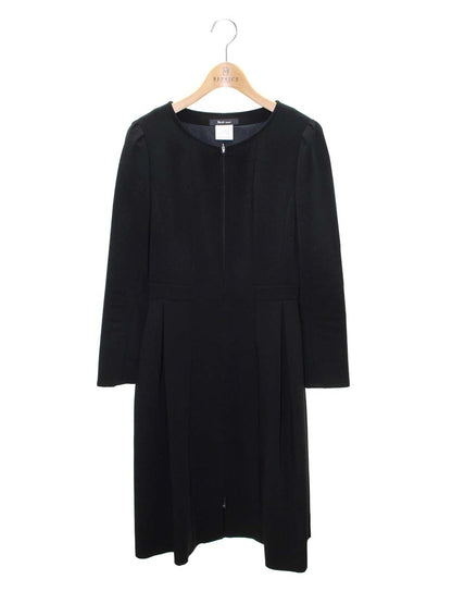 ルネ basic 5436090 ワンピースコート 34 ブラック カメリアジップ タック ITADWZF6WUR6