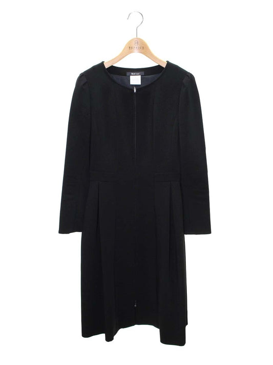 ルネ basic 5436090 ワンピースコート 34 ブラック カメリアジップ タック ITADWZF6WUR6