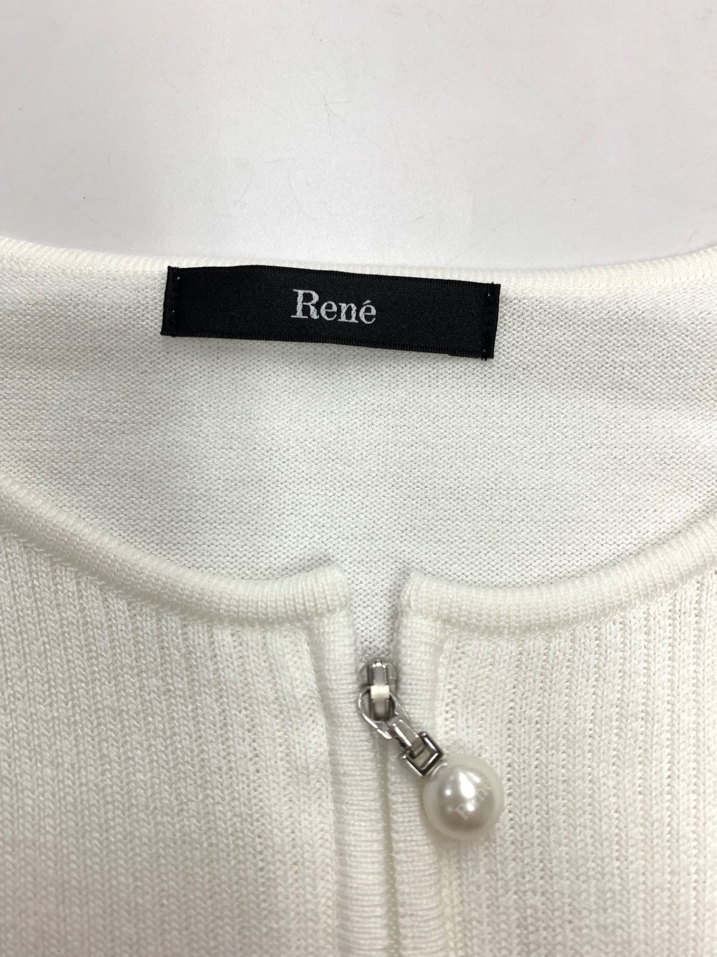 ルネ 5332060 カーディガン 36 ホワイト パール ジップアップ IT1GNFIF90U8