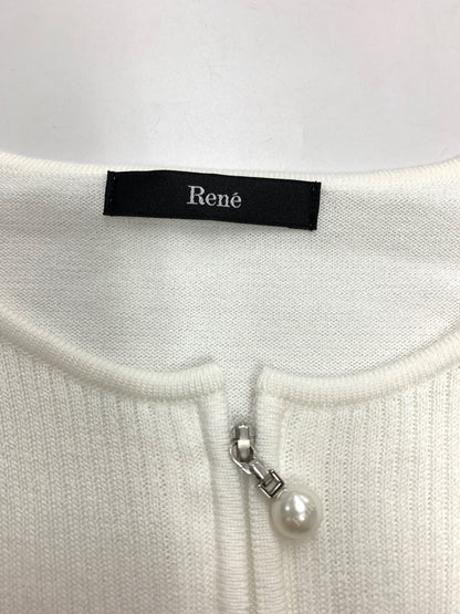 ルネ 5332060 カーディガン 36 ホワイト パール ジップアップ IT1GNFIF90U8