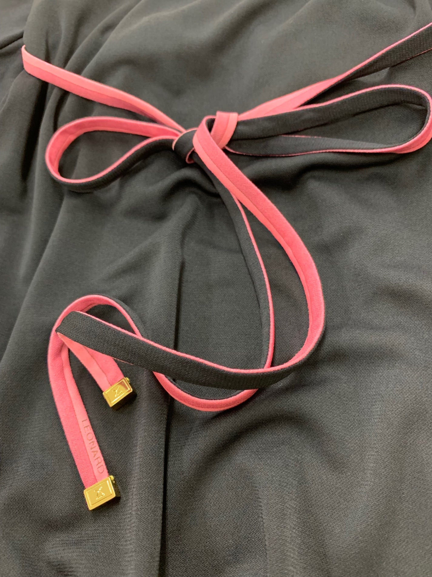 レオナールファッション 0130260 ワンピース 38 ブラック フラワー シースルー IT8GL8PRB1L0