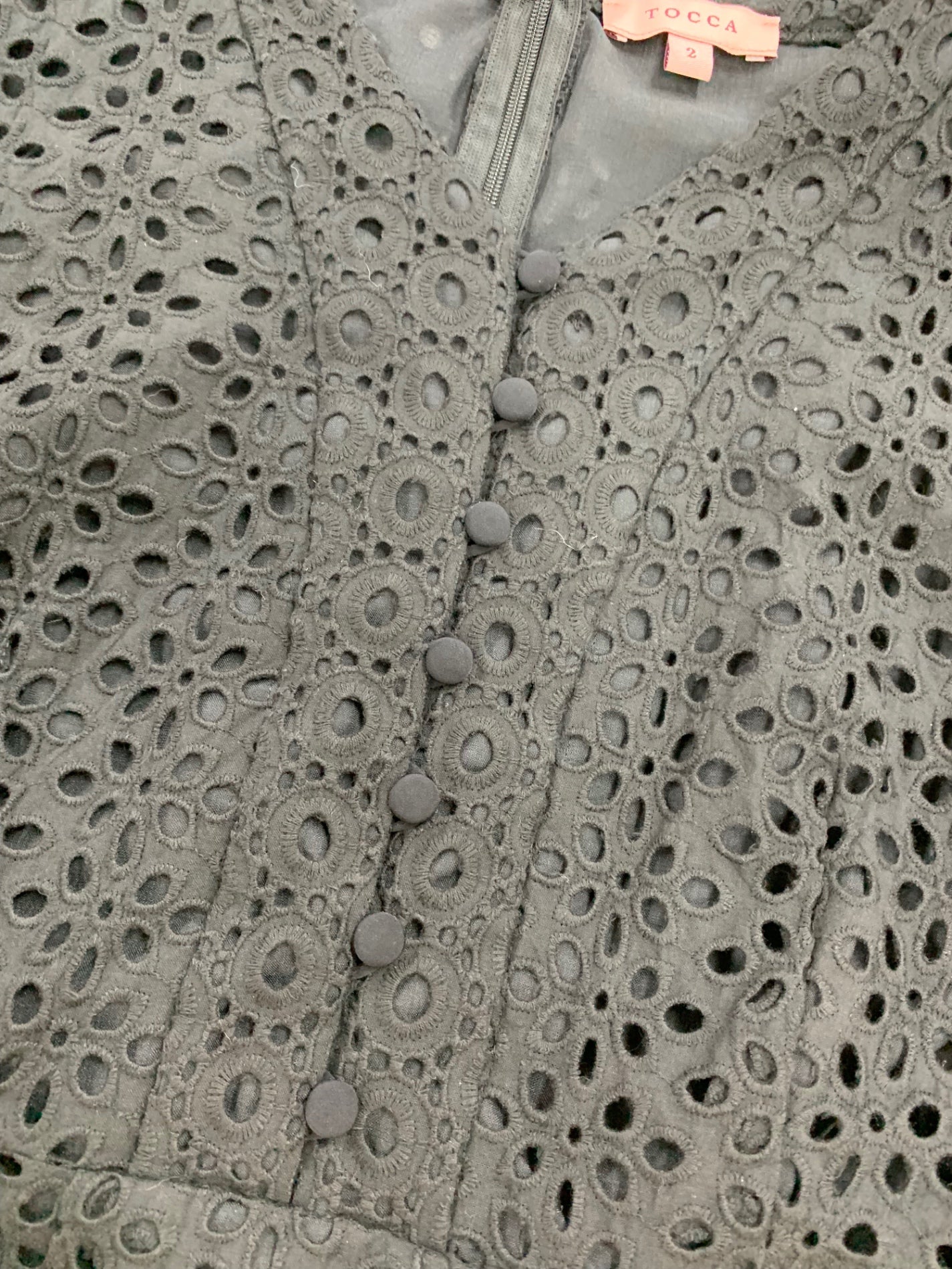 トッカ ZELLIGE ドレス OPTOCS0390 ワンピース 2 ブラック レース パンチング ITZDCVOWRIDG