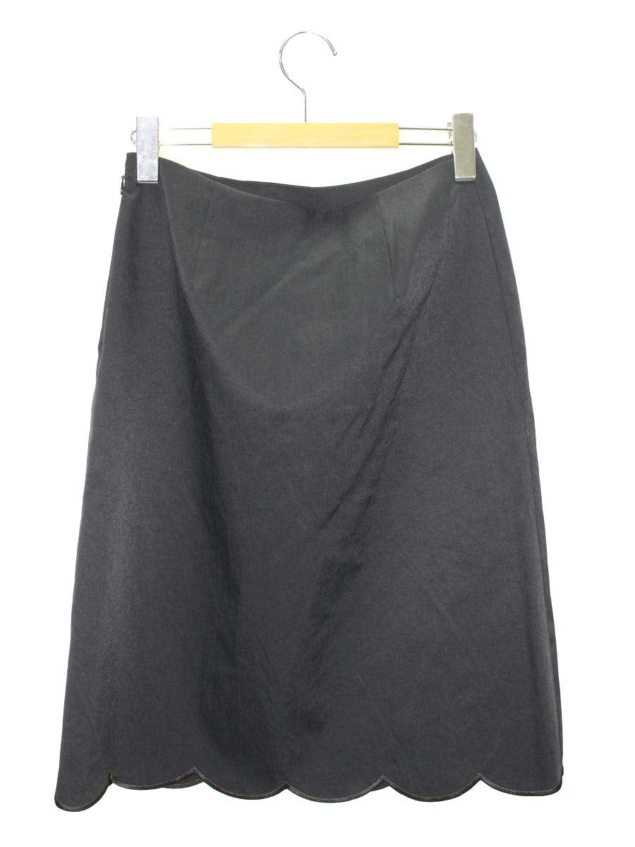 エムズグレイシー 917319 スカート 38 ブラック ロゴ刺繍 ITUYQ06KLOY8 【SALE】