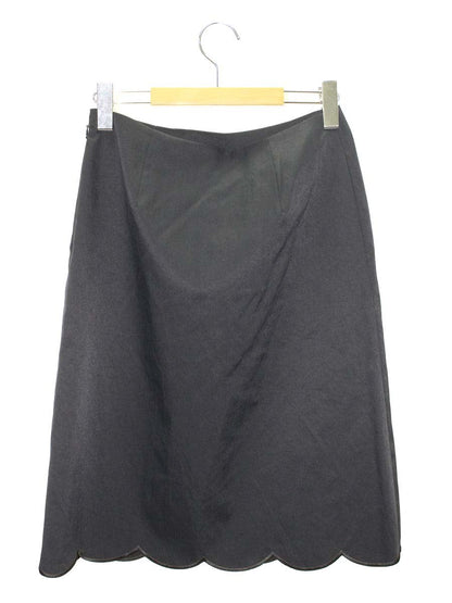 エムズグレイシー 917319 スカート 38 ブラック ロゴ刺繍 ITUYQ06KLOY8 【SALE】