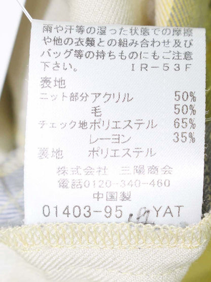 ブルーレーベルクレストブリッジ 55N04-638-23 ニット 38 ブルー クルーネック チェック切替 21AW ITHRC7PSTZT6