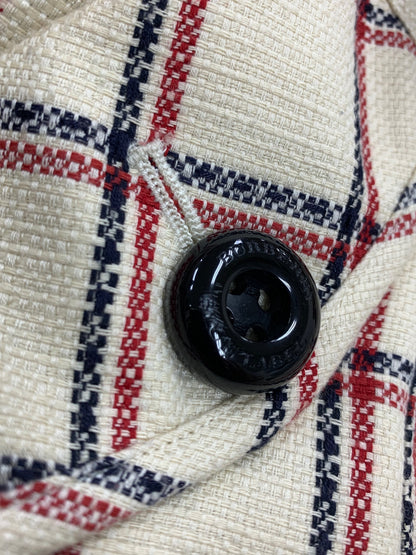 バーバリーブルーレーベル E1A22-544-03 コート 38 アイボリー チェック コットン IT3CLFX1WKK8