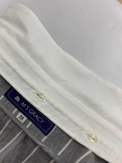 エムズグレイシー 524119 ジャケット 38 グレー ストライプ IT4J67B5L272