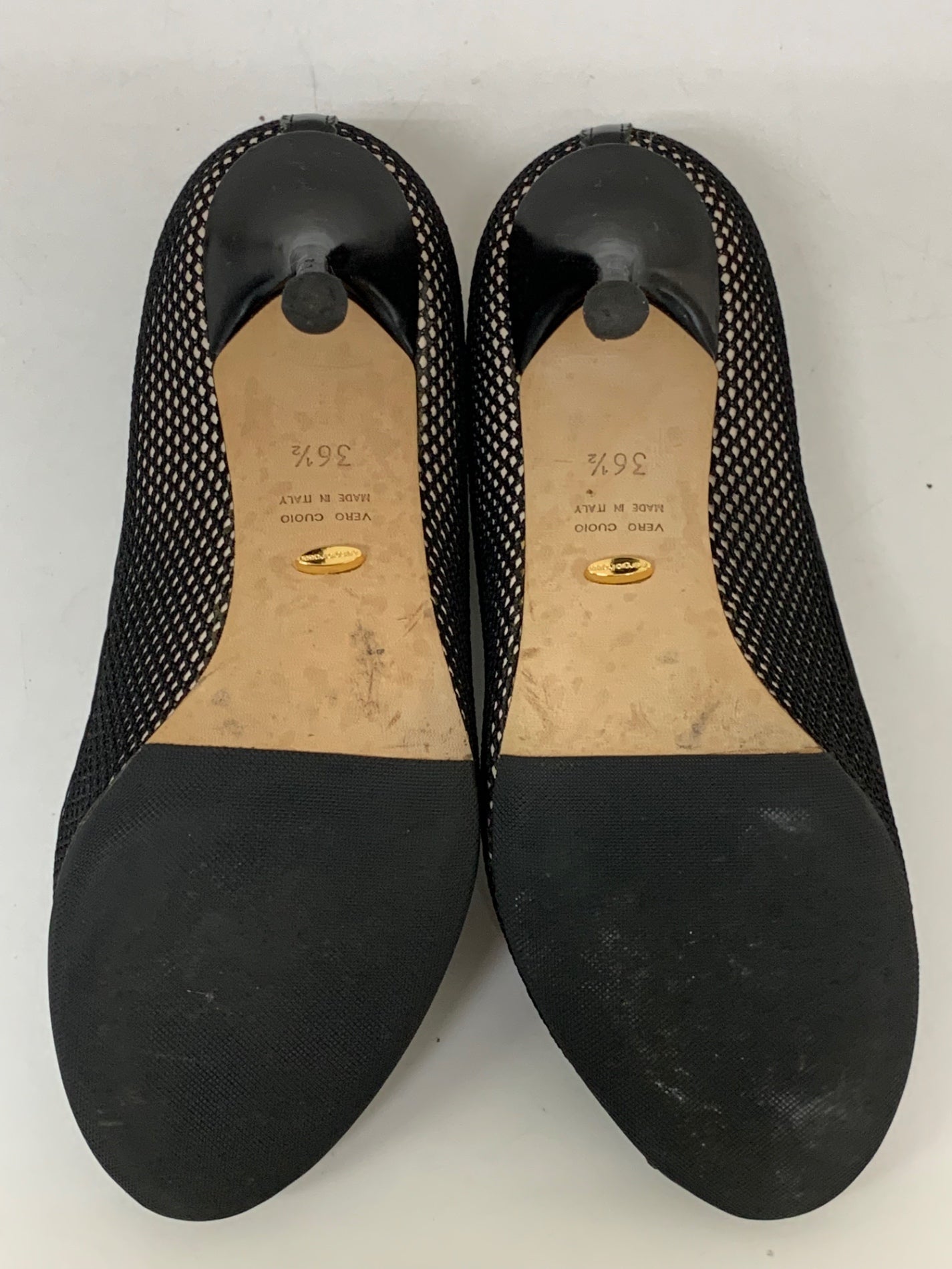 セルジオロッシ パンプス 36.5 ブラック メッシュ ITALXPSJL5LG