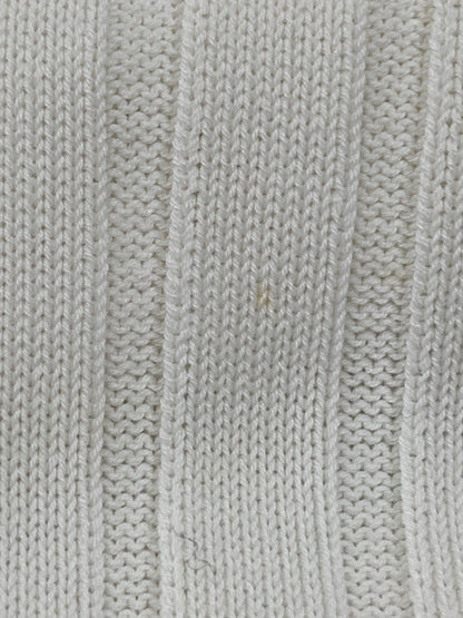 エムプルミエ A722-013 ニット 38 ホワイト Vネック リブ ITL0E7F6RA9W